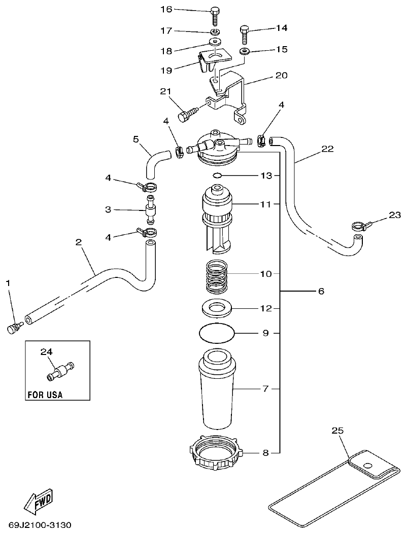 Yamaha A1 FUEL 1 parts diagram